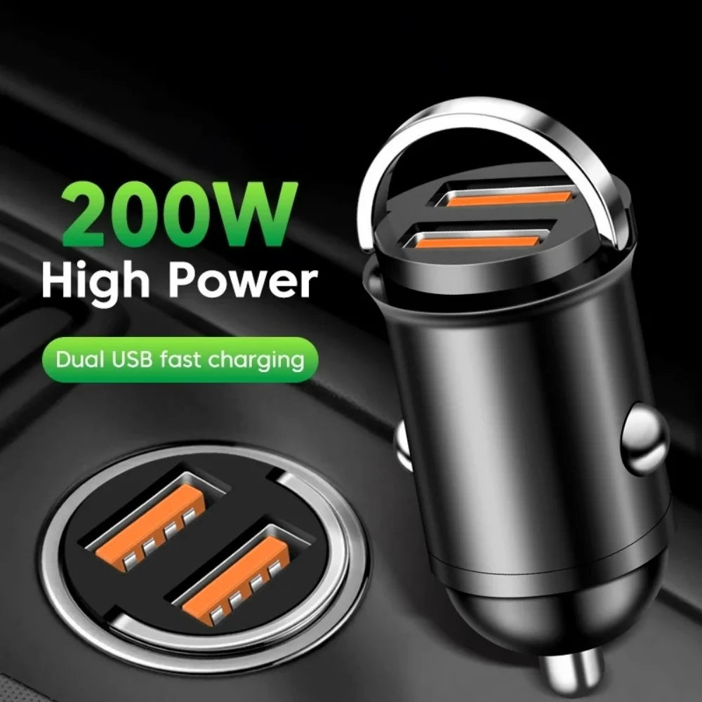 200W USB Car Fast Charger PD USB Quick Charger 3.0 USB Type C Fast